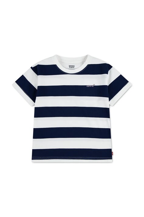 Levi's T-shirt dziecięcy z bawełną BIG STRIPE TEE granatowy 9EP864