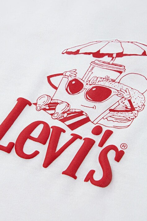 Levi's t-shirt dziecięcy BURGER MEAL TEE kolor biały z nadrukiem 9ER096