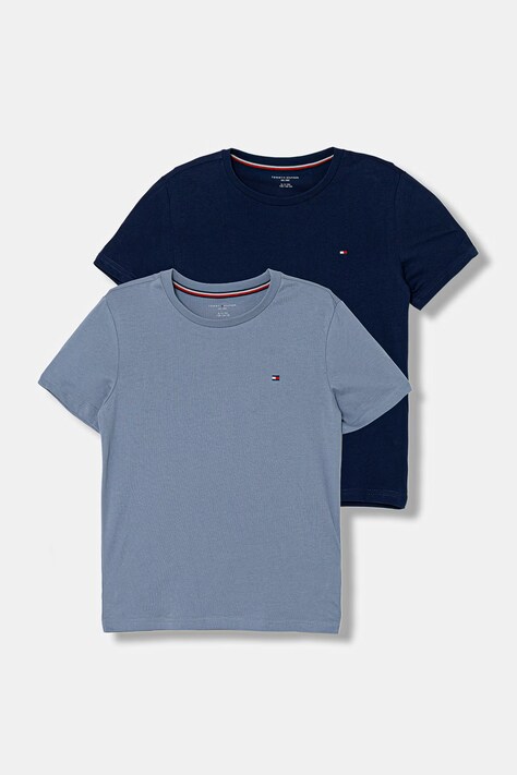 Tommy Hilfiger T-shirt basic dziecięcy bawełniany 2-pack niebieski
