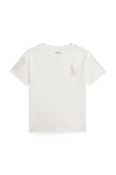 Polo Ralph Lauren t-shirt bawełniany dziecięcy kolor biały z aplikacją 322832907504