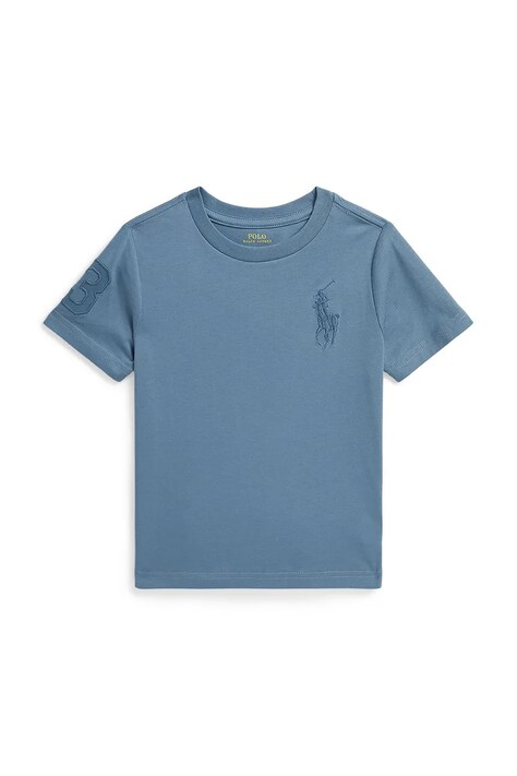 Polo Ralph Lauren t-shirt bawełniany dziecięcy kolor niebieski z aplikacją 322832907506