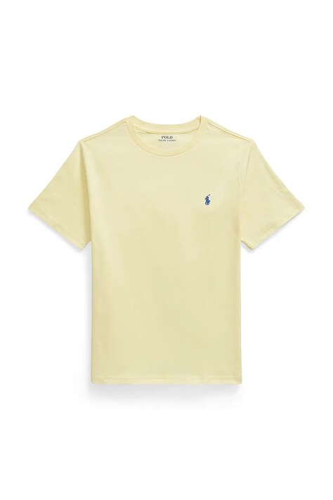 Polo Ralph Lauren t-shirt bawełniany dziecięcy kolor żółty gładki 323832904505
