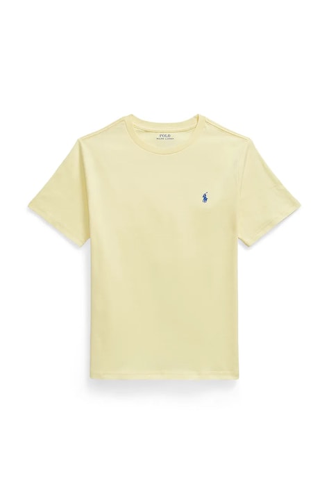 Polo Ralph Lauren t-shirt bawełniany dziecięcy kolor żółty gładki 323832904505