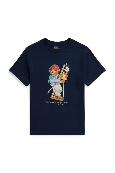 Παιδικό βαμβακερό μπλουζάκι Polo Ralph Lauren χρώμα: ναυτικό μπλε, 323A12428002
