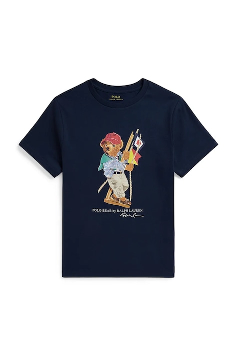 Παιδικό βαμβακερό μπλουζάκι Polo Ralph Lauren χρώμα: ναυτικό μπλε, 323A12428002