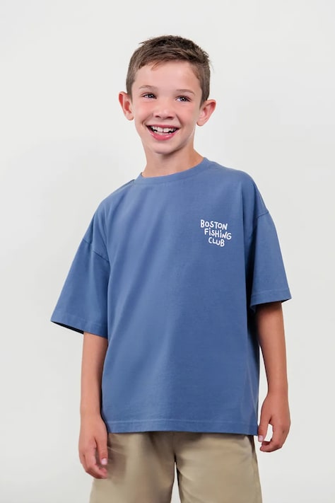 Παιδικό βαμβακερό μπλουζάκι Mayoral χρώμα: μπλε, 6042