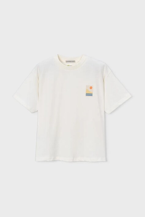 Mayoral t-shirt bawełniany dziecięcy kolor beżowy z nadrukiem 6045