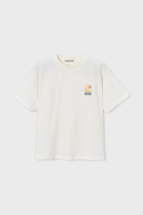 Детская хлопковая футболка Mayoral цвет бежевый с принтом 6045