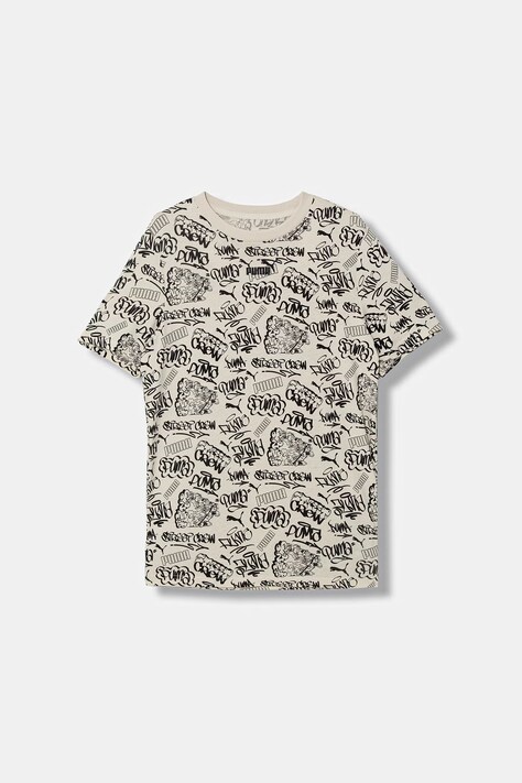 Puma t-shirt dziecięcy bawełniany MID90s beżowy 691749