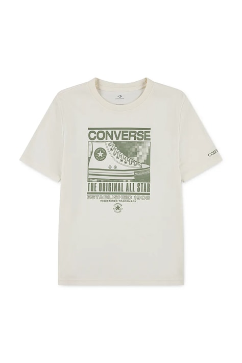 Converse t-shirt dziecięcy kolor beżowy z nadrukiem 9CH444