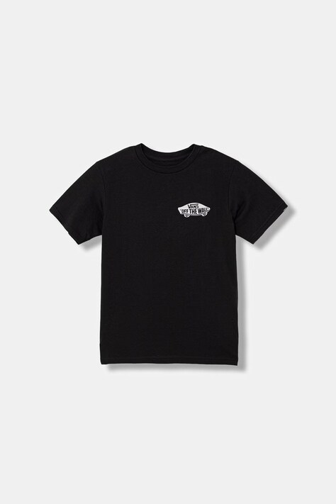 Vans t-shirt bawełniany dziecięcy kolor czarny z nadrukiem VN000TTKBLK1