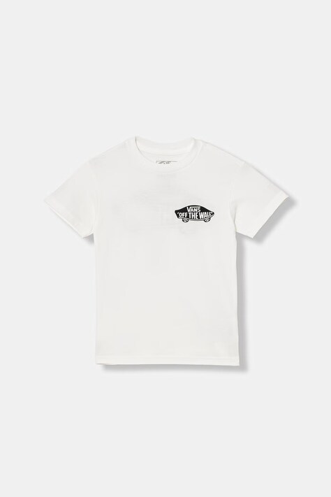 Vans t-shirt bawełniany dziecięcy kolor biały z nadrukiem VN000TTKWHT1