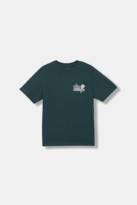 Detské bavlnené tričko Vans tyrkysová farba, s potlačou, VN000VX8FRJ1
