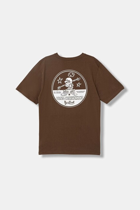 Vans t-shirt bawełniany dziecięcy kolor brązowy z nadrukiem VN000VX8FST1