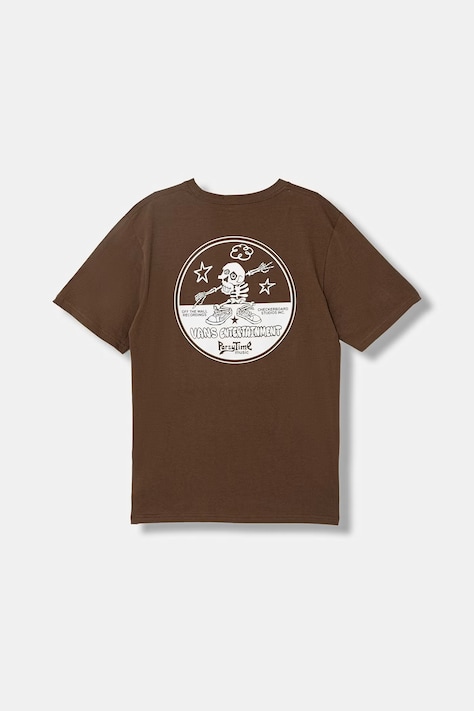 Vans t-shirt bawełniany dziecięcy kolor brązowy z nadrukiem VN000VX8FST1