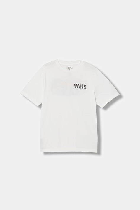 Vans t-shirt bawełniany kolor biały z nadrukiem VN000VXBWHT1