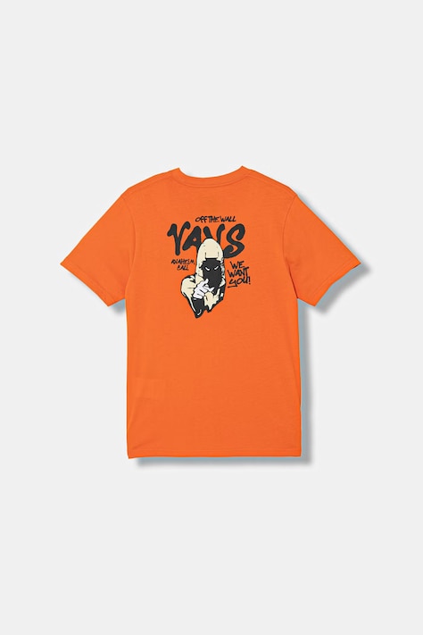Παιδικό βαμβακερό μπλουζάκι Vans χρώμα: πορτοκαλί, VN000VY7FLM1