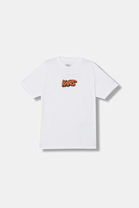 Vans t-shirt bawełniany dziecięcy kolor biały z nadrukiem VN000W03WHT1