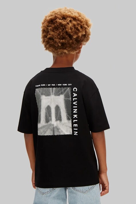 Calvin Klein Jeans T-shirt dziecięcy bawełniany czarny LVCKSJA05B