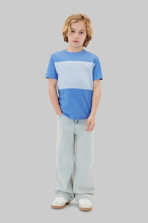 Calvin Klein Jeans t-shirty dziecięce bawełniane 2-pack niebieskie LVCKSJA46B