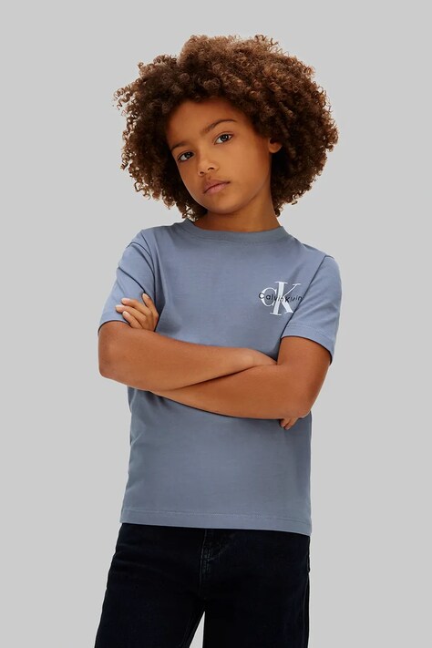 Calvin Klein Jeans тениска за деца от памук синя LV1CKSJA32