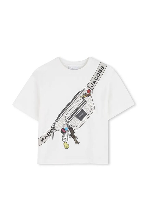 Marc Jacobs t-shirt dziecięcy kolor beżowy z nadrukiem W60763