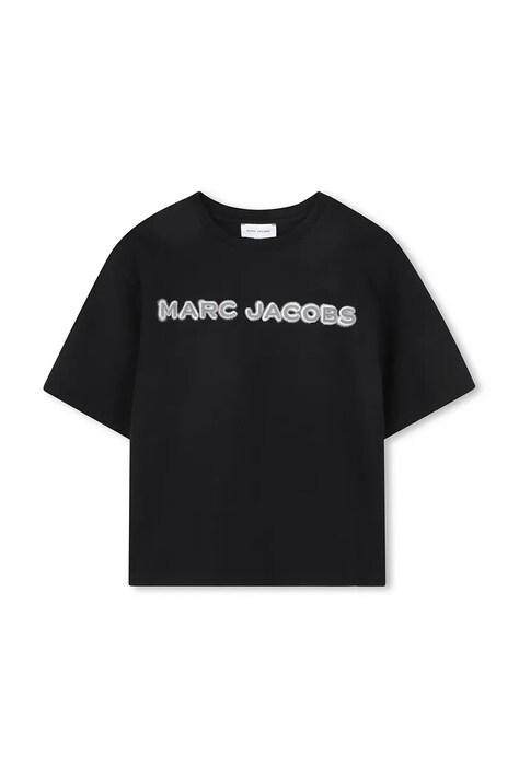 Marc Jacobs t-shirt bawełniany dziecięcy kolor czarny z nadrukiem W60755