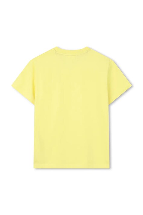 HUGO t-shirt bawełniany dziecięcy kolor żółty z nadrukiem G01014