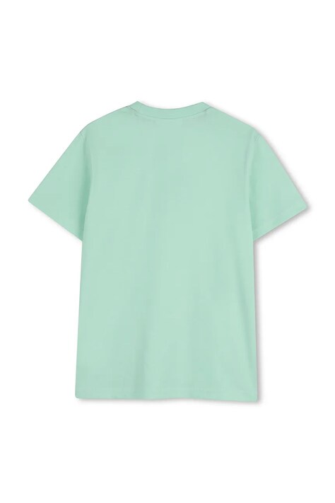 HUGO t-shirt bawełniany dziecięcy kolor turkusowy z nadrukiem G01014