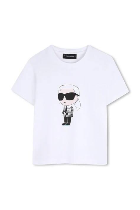 Karl Lagerfeld Kratka majica otroška bombažna bela Z31096