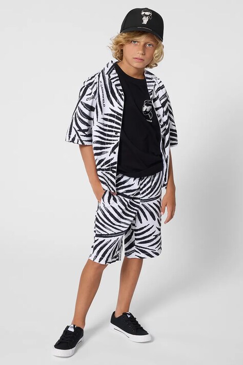 Karl Lagerfeld t-shirt in cotone per bambini colore nero Z31103