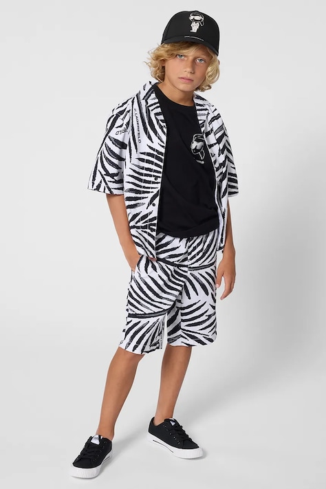 Karl Lagerfeld t-shirt in cotone per bambini colore nero Z31103