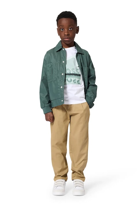 BOSS t-shirt bawełniany dziecięcy kolor biały z nadrukiem J52977