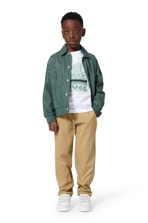 Detské bavlnené tričko BOSS biela farba, s potlačou, J52977