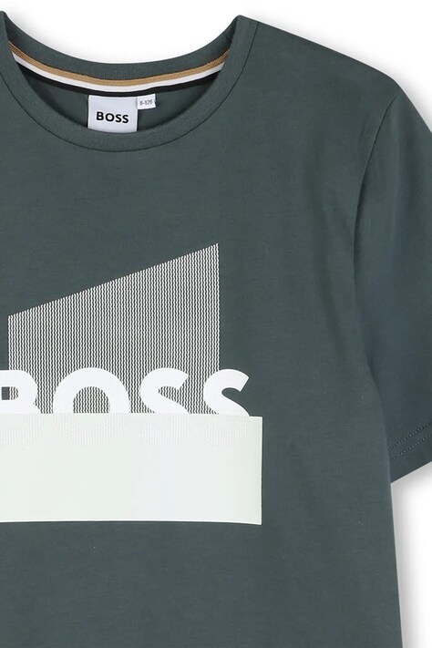 Дитяча бавовняна футболка BOSS — SS26-TSB0E8, зелений — фото 3