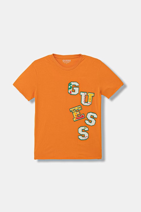 Guess t-shirt bawełniany dziecięcy kolor pomarańczowy gładki L6GI02 K8HM4