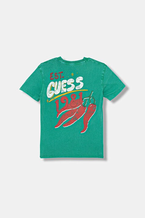 Guess t-shirt dziecięcy bawełniany zielony L6GI17 K8HM4