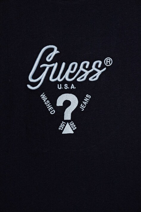 Дитяча бавовняна футболка Guess — SS26-TSB0EP, темно-синій — фото 3