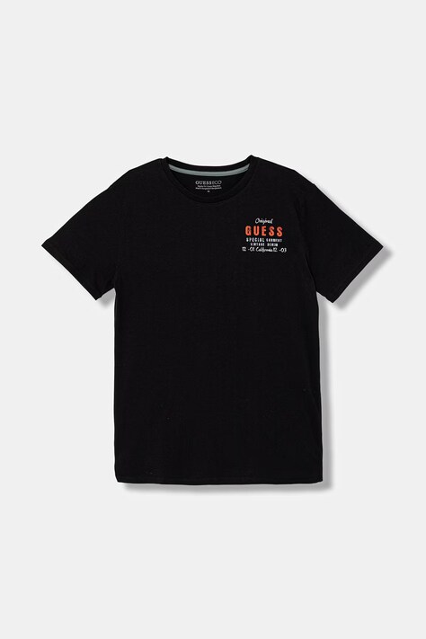 Guess T-shirt dziecięcy bawełniany czarny L6GI21 K8HM4