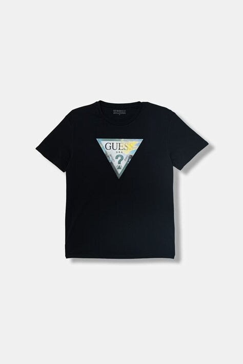 Guess t-shirt dziecięcy bawełniany czarny L6GI25 K8HM4