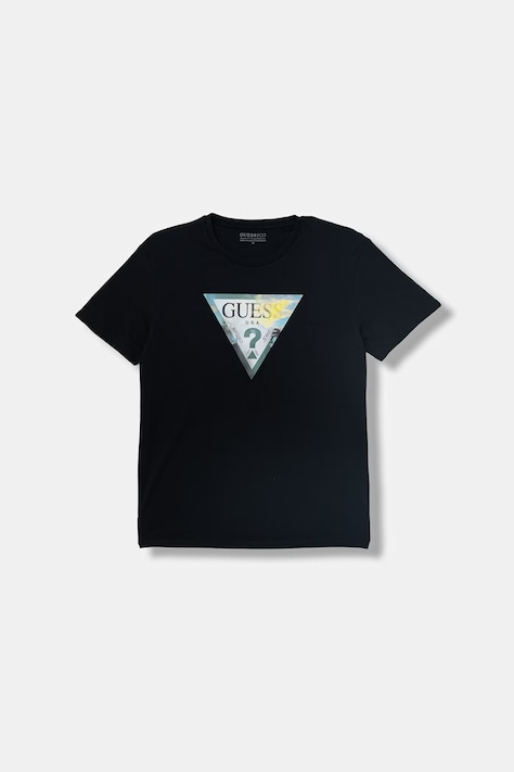 Guess t-shirt dziecięcy bawełniany czarny L6GI25 K8HM4