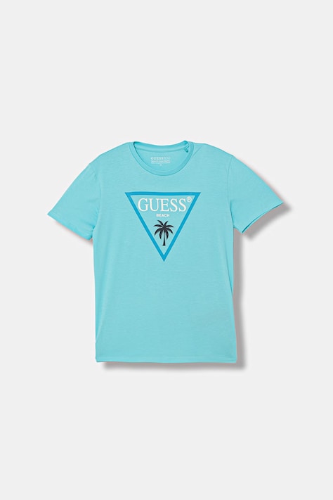 Guess t-shirt dziecięcy bawełniany z elastanem niebieski L6GI27 J1314