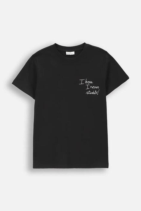 Coccodrillo t-shirt bawełniany dziecięcy kolor fioletowy z nadrukiem EVERYDAY BOY