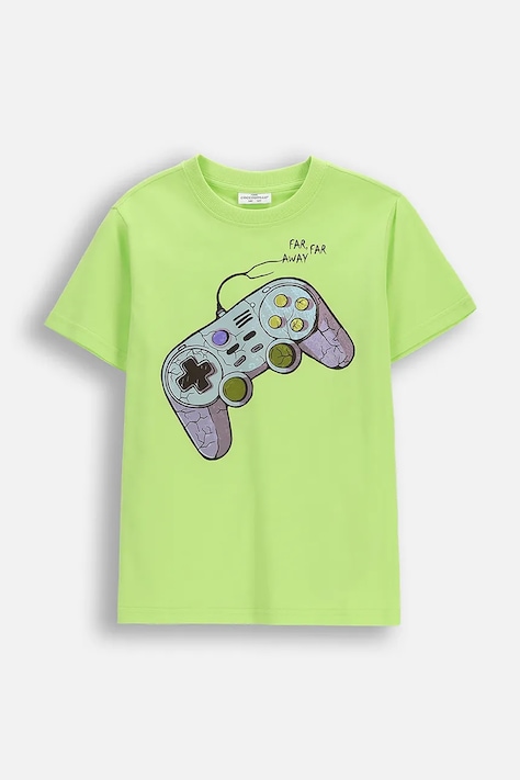 Dječja pamučna majica kratkih rukava Coccodrillo boja: zelena, s tiskom, EVERYDAY BOY