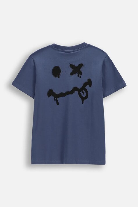 Coccodrillo t-shirt bawełniany dziecięcy kolor niebieski z nadrukiem EVERYDAY BOY