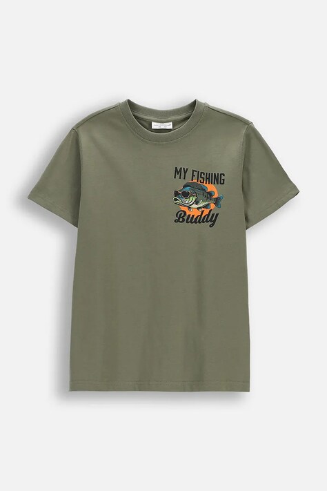 Coccodrillo t-shirt in cotone per bambini colore verde FISHING CLUB BOY JUNIOR