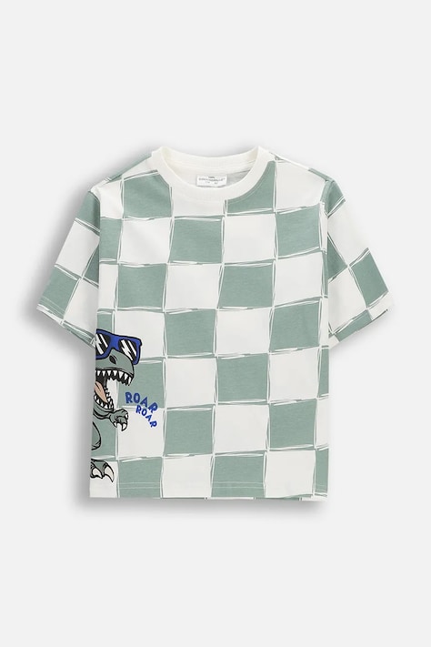 Dječja pamučna majica kratkih rukava Coccodrillo boja: zelena, s uzorkom, NORMCORE BOY KIDS