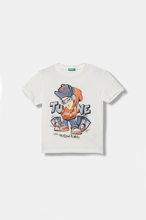 United Colors of Benetton t-shirt dziecięcy bawełniany biały 3I1XC10SJ