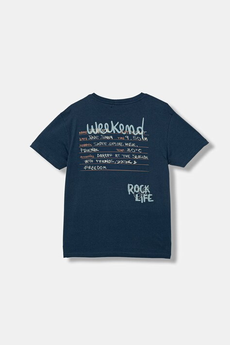 United Colors of Benetton t-shirt dziecięcy bawełniany granatowy 3I1XC10SJ