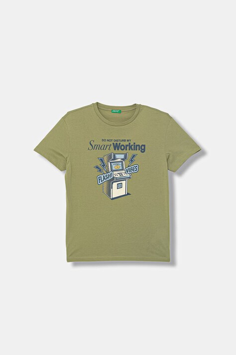 United Colors of Benetton majica za djecu od pamuka zelena 3I1XC10SJ